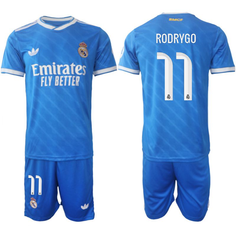 Men 2025-2026 Club Real Madrid away blue #11 Soccer Jersey->real madrid jersey->Soccer Club Jersey